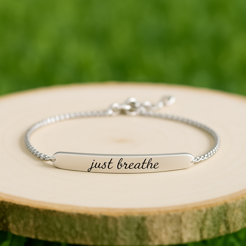 Just Breathe Affirmation Bracelet