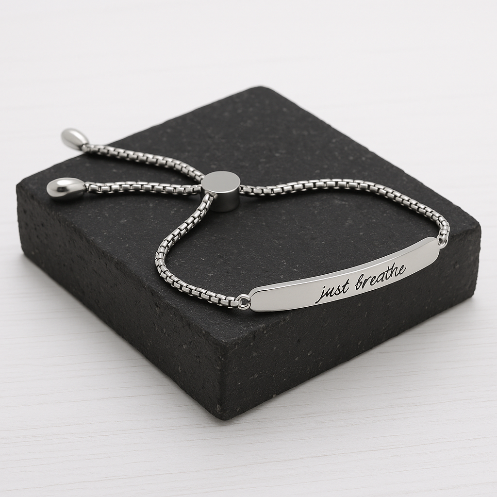 Just Breathe Affirmation Bracelet
