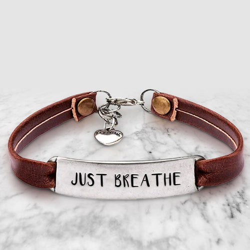Just Breathe Leather Bracelet